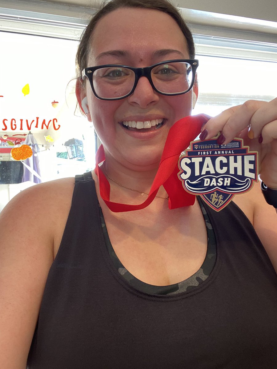Meldiva43's tweet photo. This morning I participated in the @flapanthers foundation &amp; @sylvestercancer Stache Dash virtual 5K! With the help of @onepeloton outdoor and @adidasruntastic I ran for @andrewpmason’s dad Derek and all the other amazing men battling cancer. #flastachedash https://t.co/fYindEwRay