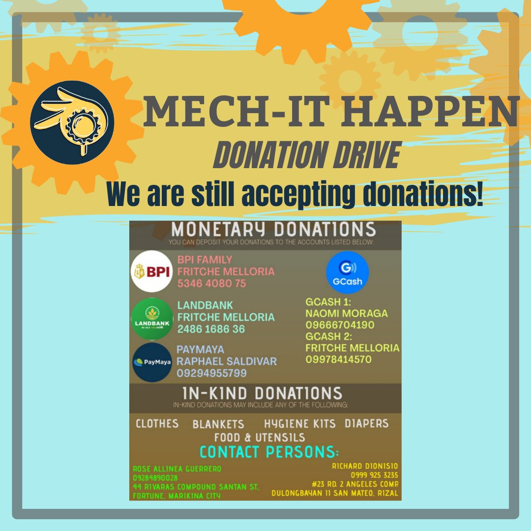 MechItHappenPH's tweet photo. 𝗧𝗥𝗔𝗡𝗦𝗣𝗔𝗥𝗘𝗡𝗖𝗬 𝗥𝗘𝗣𝗢𝗥𝗧:
As of today, we have already generated a total of 𝗣𝟳,𝟭𝟭𝟬.𝟯𝟵 amount from our monetary transaction accounts! The 𝗣𝟱,𝟯𝟱𝟵 was already sent to our contact persons in Marikina and Montalban, Rizal last November 16, 2020. (1/3) https://t.co/z7ctqXnWvr