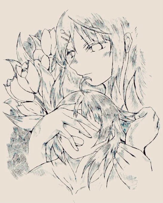 #相互フォロワーさんが私の画像欄の絵を適当に漁って御自身の絵柄で描いてくれないかしら
仕切り直しです…!うう…かっこ悪い…
よるこ(@yol_014)さん(確認済)の素敵な歩夢ちゃん、描かせて頂きました。
いつもお花が凄く繊細で尊敬します。
今回のチューリップも描き方を勉強させて頂きました☺️?? 