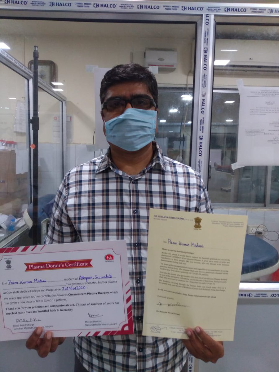 AssamCovid's tweet photo. GMCH Covid Hospital.

#AssamPlasmaHero

Your #Plasma can save #TwoLives

We still need your help to save more #Lives.

- Bipul Dhar 
- Prem kumar Madani
- Subhash Deka
- Pranjal Das

#AssamFightsCorona https://t.co/PyXdNQYF6J