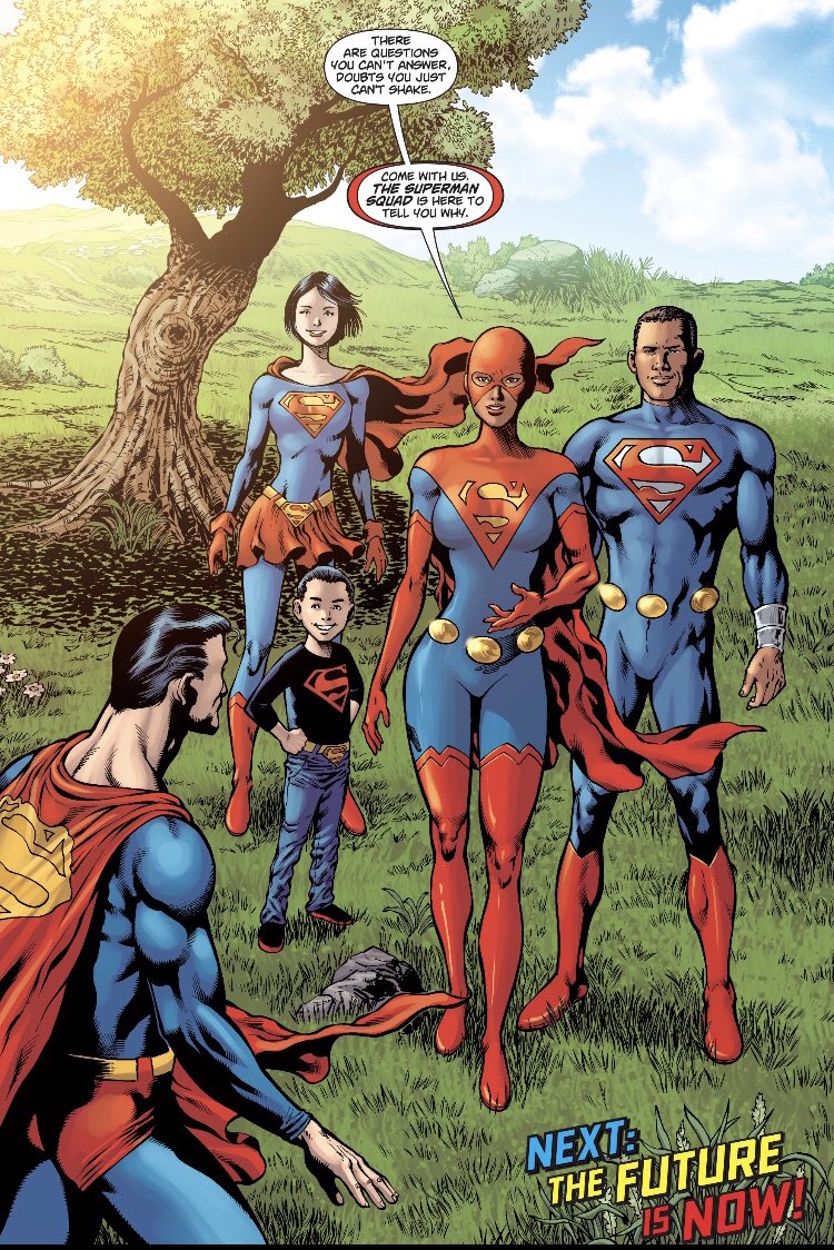 Superman #708 introduces the House of Solidarity where Dynasty members can gather from all nondescript times but I’ll put them between gen 3 and 7 based on designs. Pictured, Ming, C.K., an unnamed Superwoman, and Ra-Bak