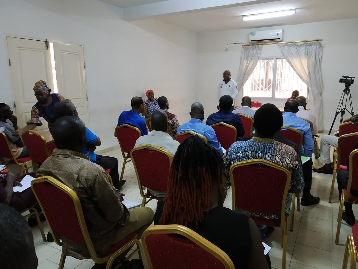 2ème phase de la vulgarisation du rapport sur l'étude des constitutions au Congo. Une trentaine de personnes prend part à l'atelier organisé par Tournons La Page Congo, soutenu par le National Institute for Democracy, NDI et piloté par la CJP.
