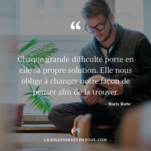So4real6's tweet photo. "Chaque grande difficulté porte en elle sa propre solution. Elle nous oblige à changer notre façon de penser afin de la trouver."💝Niels Bohr
#LaSolutionEstEnVous #Citation #Citations #Inspiration #Proverbe #Philosophie #Motivation #SantéMentale #Sagesse #DemainNousAppartient https://t.co/PyMxetUf3e