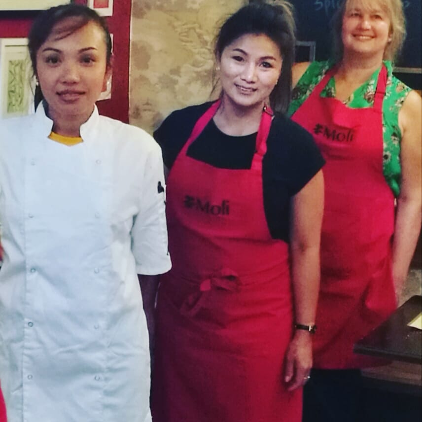 We're open today serving takeaway piping hot dumplings with chilli dip.