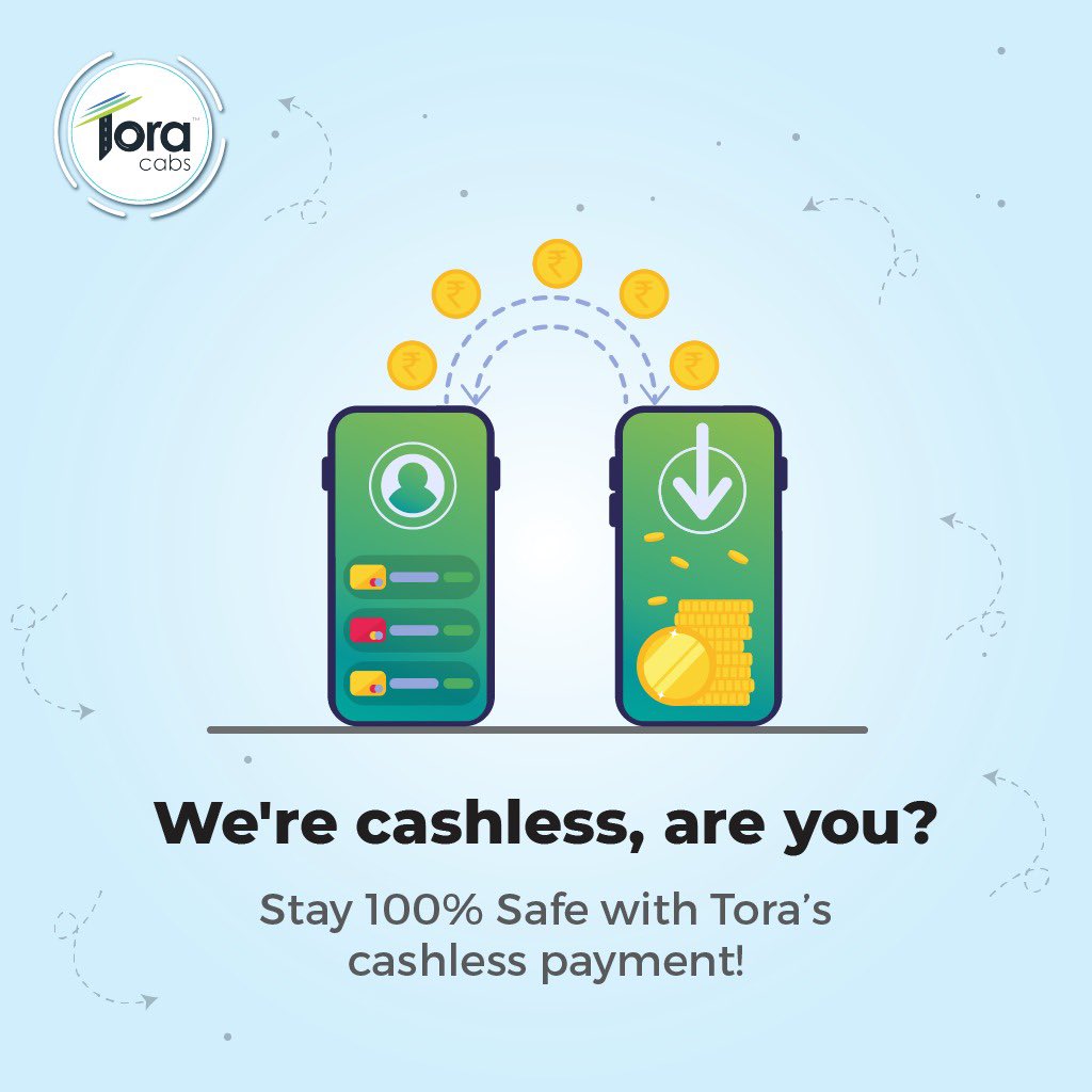 ToraCabs's tweet photo. With our cashless digital payments, avoid exchange of notes and stay 100% safe.

#Tora #ToraCabs #OutstationCabs #CityCabs #BookACab #Taxi #BookATaxi #Auto #BookAnAuto #taxicab #takeatora #hyderabad #hyderabadi #cashlesspayment #cashlesspayments #digitalpayment #digitalpayments https://t.co/jdb0wDQVeU