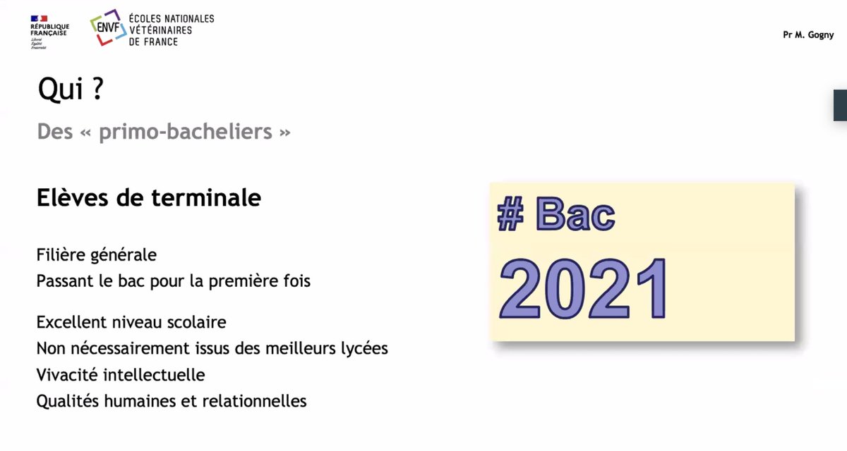 env_toulouse's tweet image. FORUM DE LA FORMATION VÉTÉRINAIRE - Marc Gogny, chargé de mission Concours vétérinaire post-bac : nouvelle voie d'accès post-bac aux ENVF.
✅ volonté de diversification sociale et territoriale
✅concours commun co-organisé ENVF sur #Parcoursup
 
➡️ Infos : bit.ly/3nKdgbn
