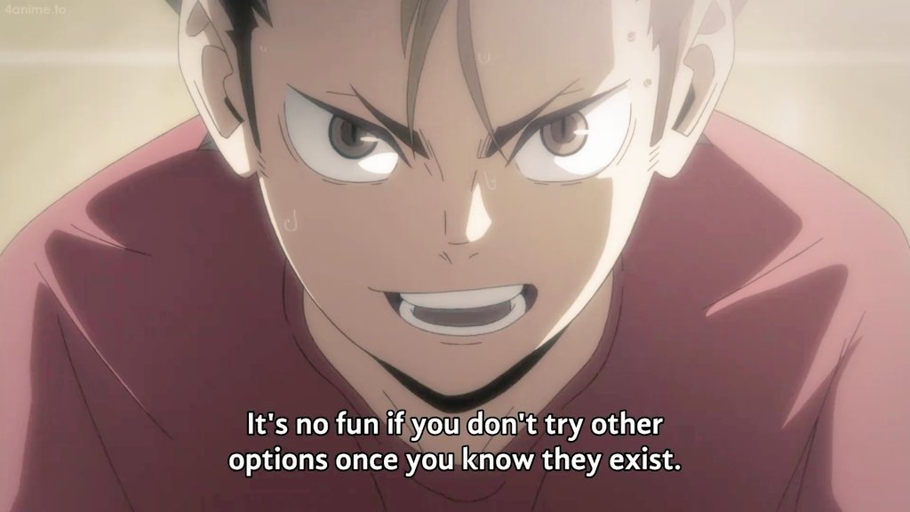 SimpingPotathoe's tweet image. And I quote "It's no fun if you don't try other options once you know they exist"