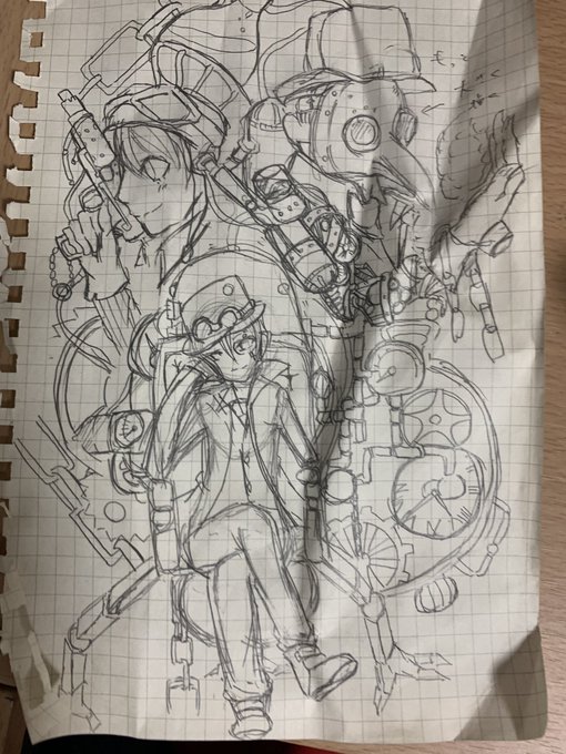 昔描いた学園祭ポスターの下書きが出土した。 