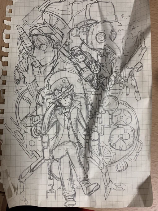 昔描いた学園祭ポスターの下書きが出土した。 