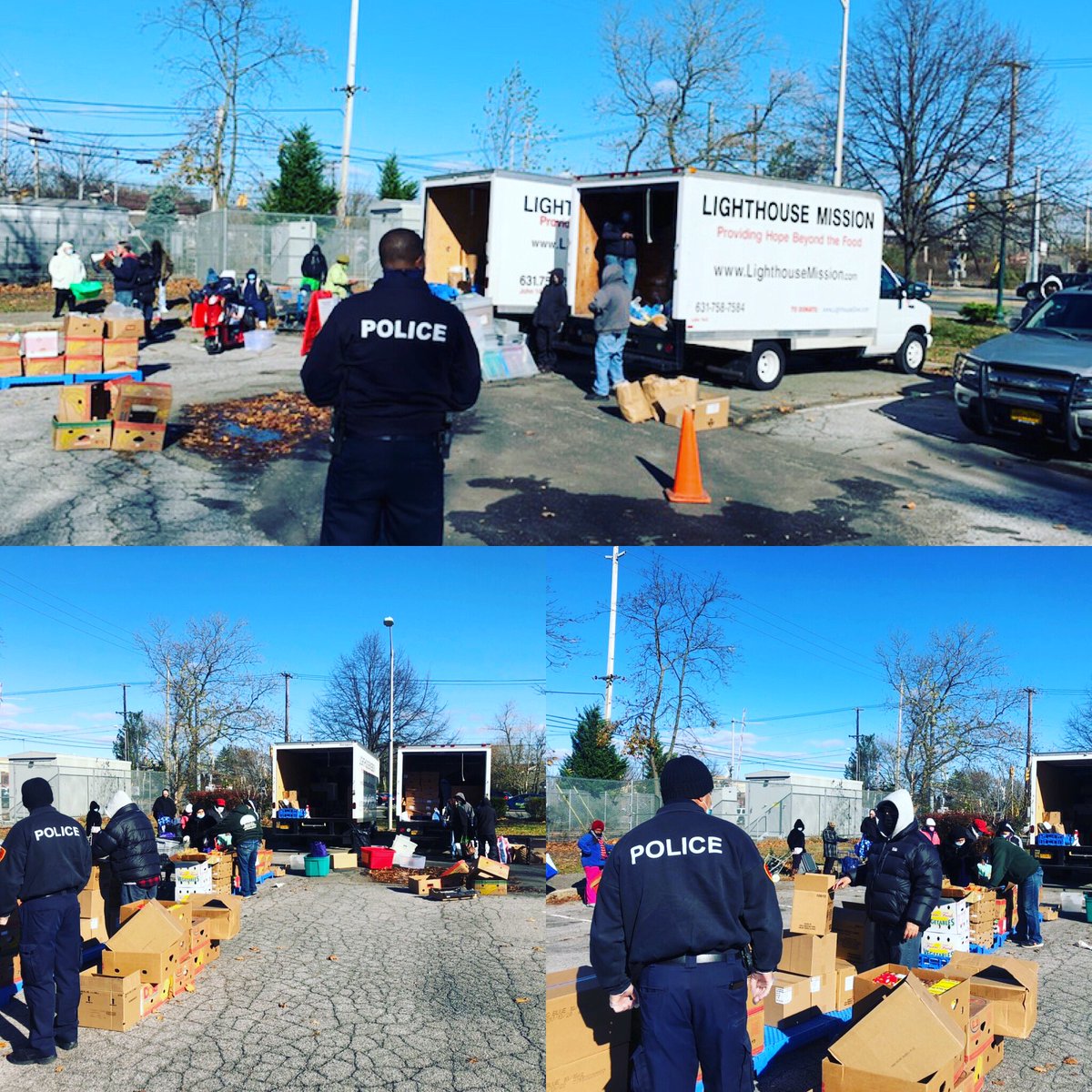 SCPD3rdPrecinct's tweet photo. Lucky enough to assist Light House Mission hand out food & turkeys to many families for Thanksgiving in our community. #helpingothers #lighthousemission #turkeygiveaway #scpdinthecommunity #foodpantry https://t.co/fkAIhCL0Vw
