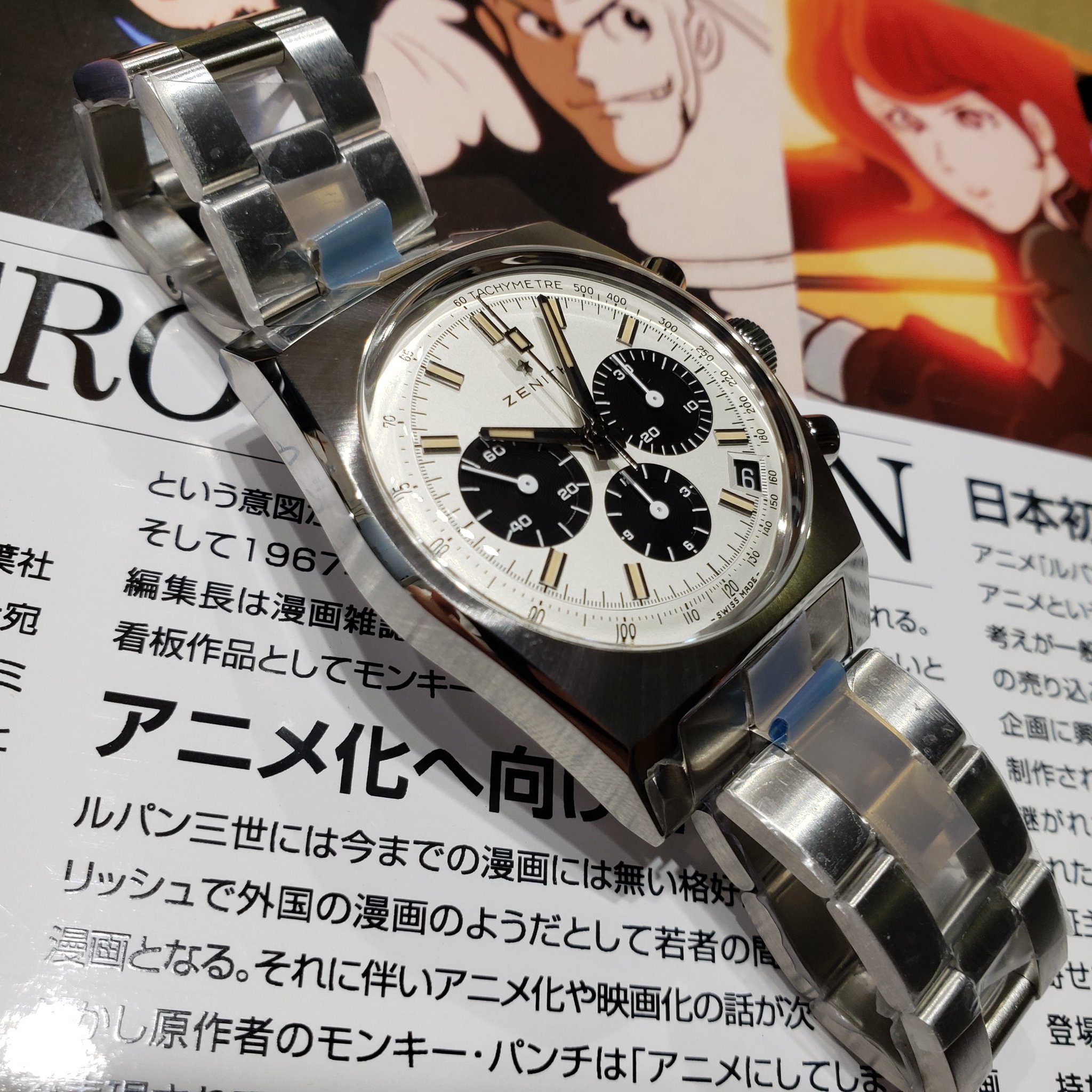 Gentle Twitter પર Zenith クロノマスター ルパン三世 ２nd 03 L384 400 07 M384 世界限定0本 第２３話 黄金の大勝負 にて次元が着用していた腕時計をゼニスが発売 イラスト入りの特注のボックスと冊子が付属するコレクターズアイテム 早撃ち