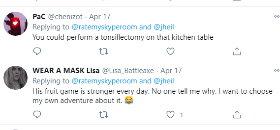 More comments about JHeil's kitchen. Again, you have to remember this was during the initial lockdown, when we weren't used to having time on our hands 