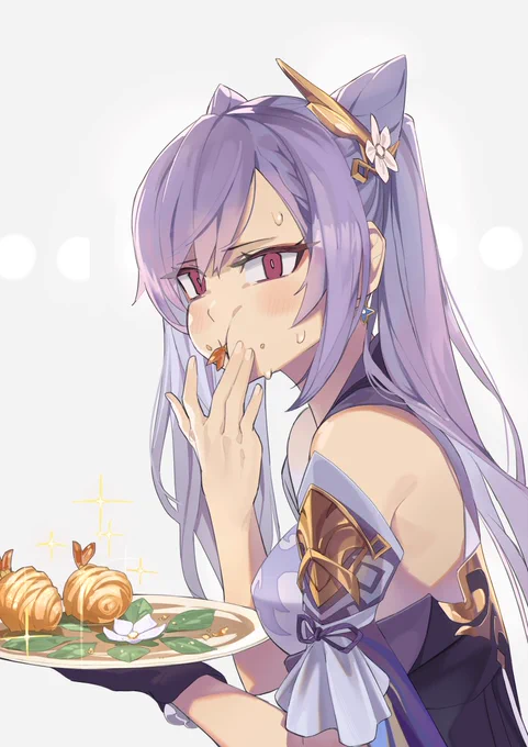 刻晴とエビのポテト包み揚 #原神 #GenshinImpact 