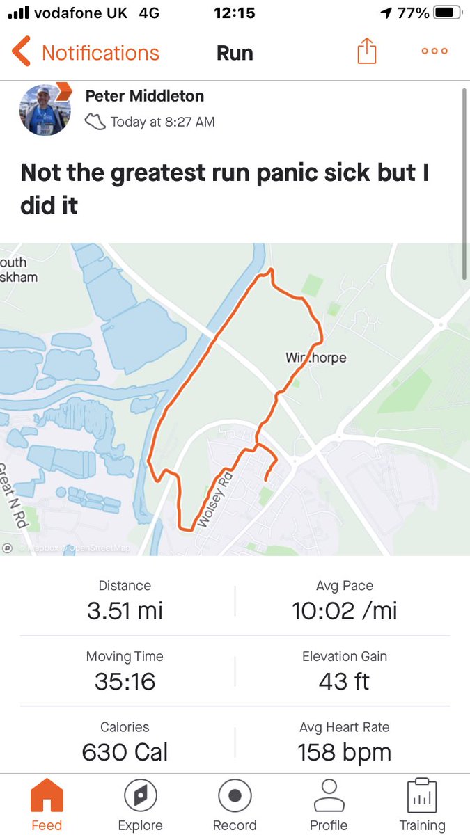 middpeter's tweet image. ⁦@UKRunChat⁩ first run since Tuesdays fall not the best feeling. Sick panic but I got out and did it.