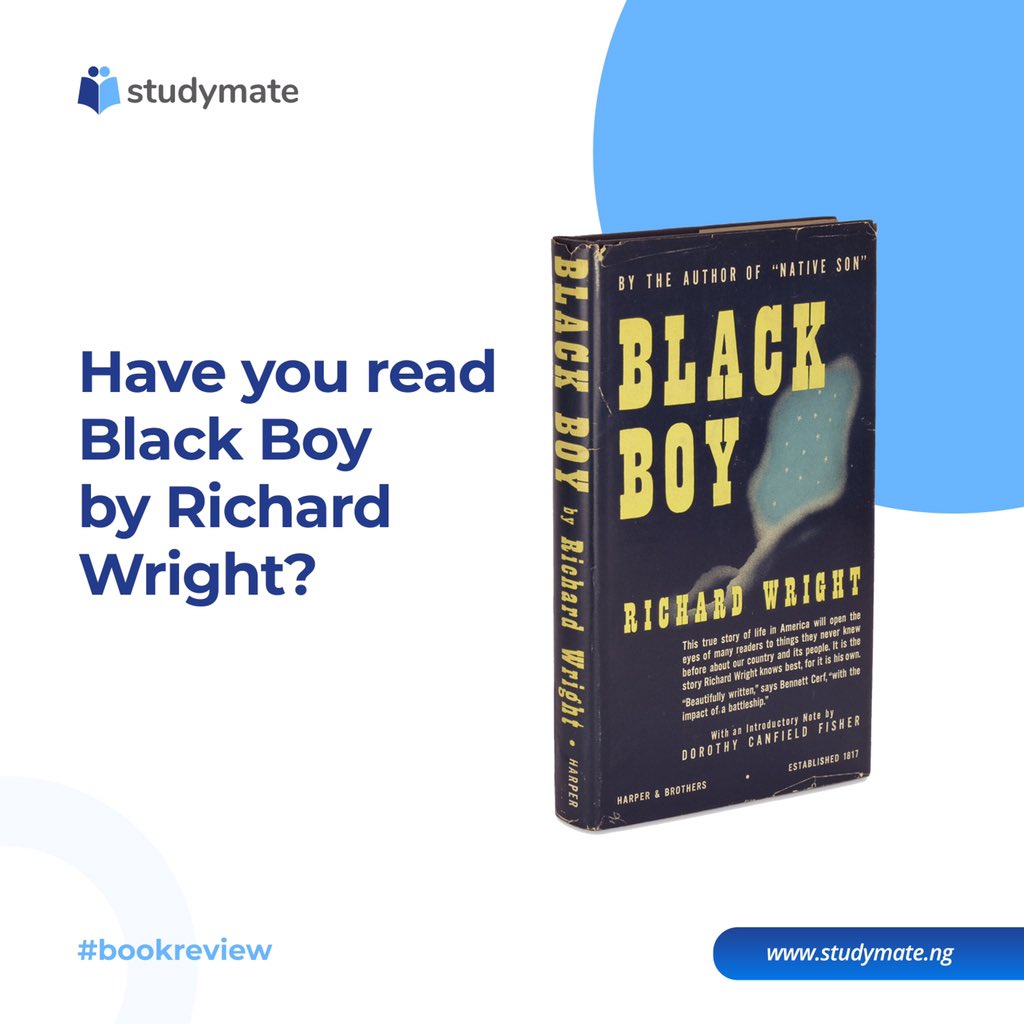 studymate_ng's tweet photo. Richard Wright’s Black Boy brings quality closeup view to the poverty and hurdles a young Black Boy’s family must cross in a hostile segregated American Society. 
We highly recommend this text.

What are you reading this weekend?
#bookreview #saturday ##instagood #black #blackboy https://t.co/FXiv8mbPyU