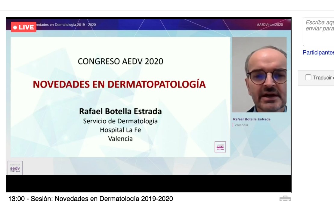 aedv_es's tweet photo. #AEDVIRTUAL2020
🗓 13-14.30h
➡ Novedades en #dermatología
#Dermatopatología
👨⚕️Dr. Rafael Botella Estrada
♾ Conéctate en https://t.co/2izsQroFZI https://t.co/wyFgenfIaq