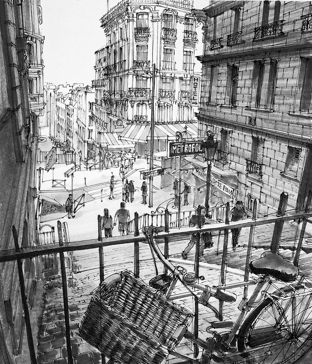 Brindille_'s tweet photo. Paris 
#drawings by © Stephen Travers https://t.co/tfLIyjzbMb