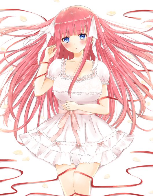 みぷさんがTwitterに投稿した中野二乃(五等分の花嫁)のイラスト。