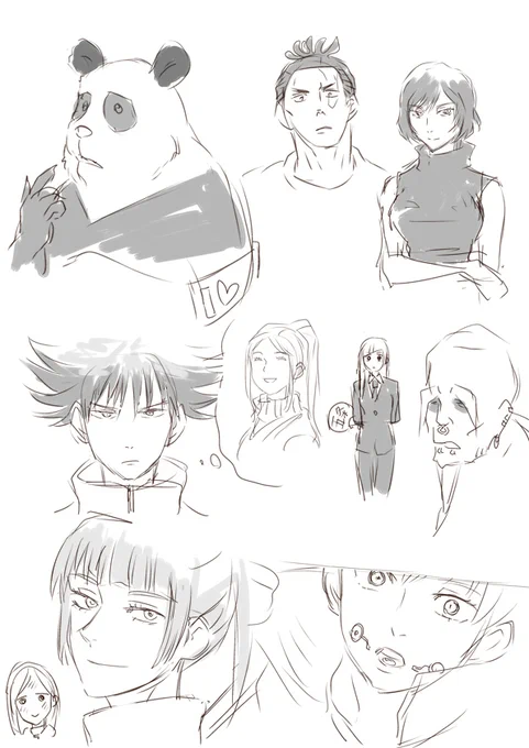 8話に出てきた人たちを描いてみようと思ったらくがき 