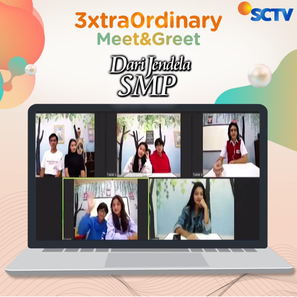 SCTV's tweet photo. Terima kasih, para Fevers! Yang sudah menyaksikan #3xtra0rdinary #MnGDariJendelaSMP tadi sore🥳

Selamat juga untuk salah satu member #SCTVCommunity yang bisa join langsung ngobrol dengan idola ☺️ https://t.co/UxN8hRaV7L