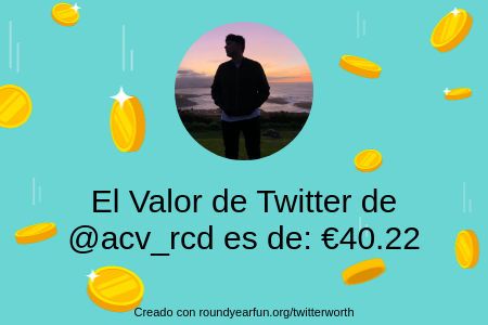 acv_rcd's tweet photo. Mi valor en Twitter es de: €40.22

Encuentra el tuyo(a) con https://t.co/8v8QJUFBlM

⠀ https://t.co/AeW6r3QXaw
