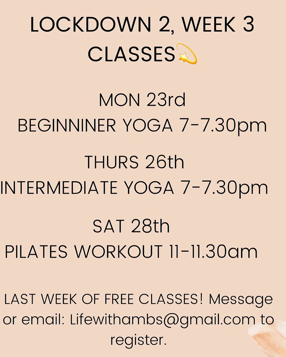 This weeks Zoom class schedule! Camera can be on or off, all ages/levels welcome, hope you can join💫
Message me for more info, also offer private lessons💗
#Fitness #workout #toning #Yogi #Pilates #Homeworkout #motivation #goals #flexibility #strength #toning  #core #COVID19