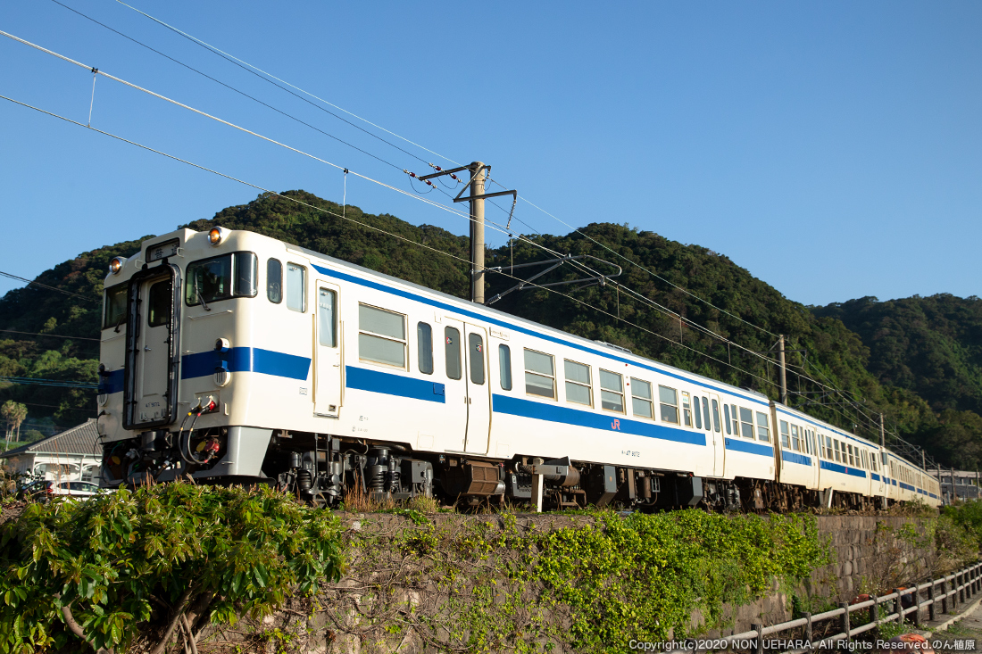 NON_Uehara's tweet photo. #俯瞰
#787系,#BO6106
#キハ40,#キハ47,#5223D
■2020/11/21(土)
直線距離で7km先の別府川の787系を1200mmのMFでw
①787系BO_@ 日豊本線 錦江〜帖佐
②キハ47 9046+147 105+47 9048+47 8089@ 5221D
③キハ479072(銀リム)+47 8056+147 1055+47 8055@ 5223D
④787系BO6106@ 川内〜鹿児島中央検測 https://t.co/mU5iEmZENc