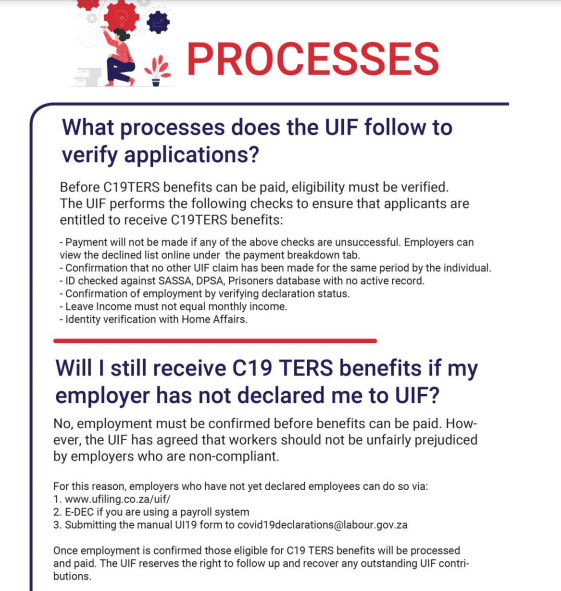 UIFBenefits's tweet photo. Dear clients, please read some the below Frequently Asked Questions by workers for our Covid-19 TERS benefit. #UIF #UIFWorkingForYou https://t.co/naJazWx3QL