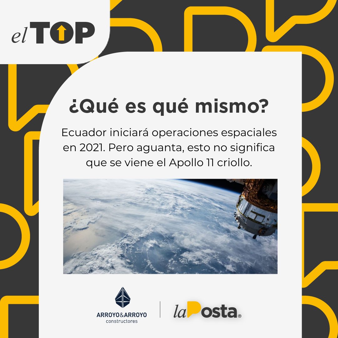 LaPosta_Ecu's tweet photo. Ecuador un pasito más cerca al espacio. 
#elTop https://t.co/fxNjd8izZx