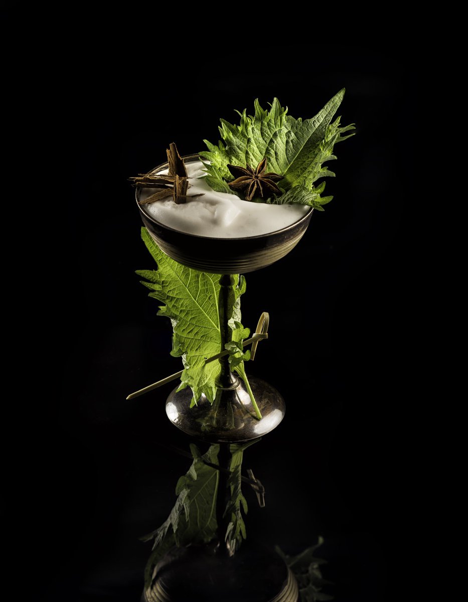 🍸🤵🏻 Platinum Shiso is an elegant cocktail with an extraordinary aroma, made with <a href="/johnniewalker_/">Johnnie Walker</a> Walker 18 yrs. old Platinum whisky, <a href="/MarieBrizardES/">Marie Brizard España</a> vanilla syrup, 🍃shiso leaves, yuzu juice, 🥚egg white, <a href="/YOURBITTERTRUTH/">The Bitter Truth</a> aromatic bitters and the glass scented with absentha..🤤
