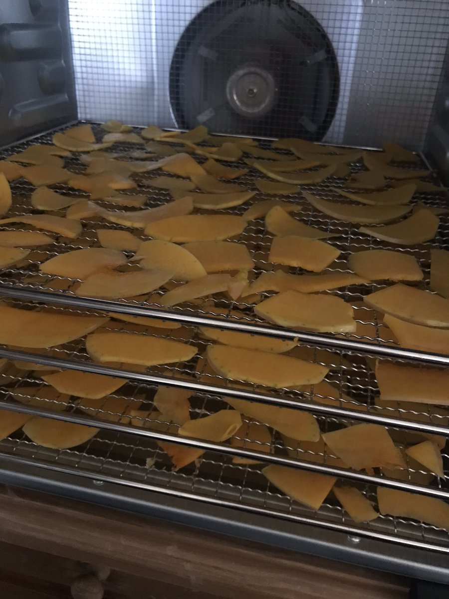 een_pot's tweet image. Lekker bezig in de keuken. Vandaag bezig met pompoen drogen! En ook de zaden worden gebruikt. Goed schoonmaken in de kruiden en dan in de droger.