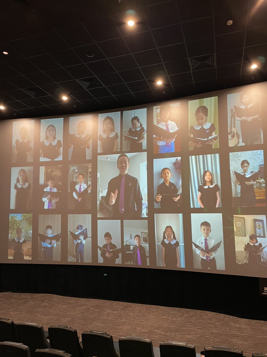 AlphaChoral's tweet photo. A few pictures from our movie night last night! We even surprised our students by playing ‘Like A Rainbow Shining’ on the big screen! @Will_Todd_Music https://t.co/qoNH2LDfxp
