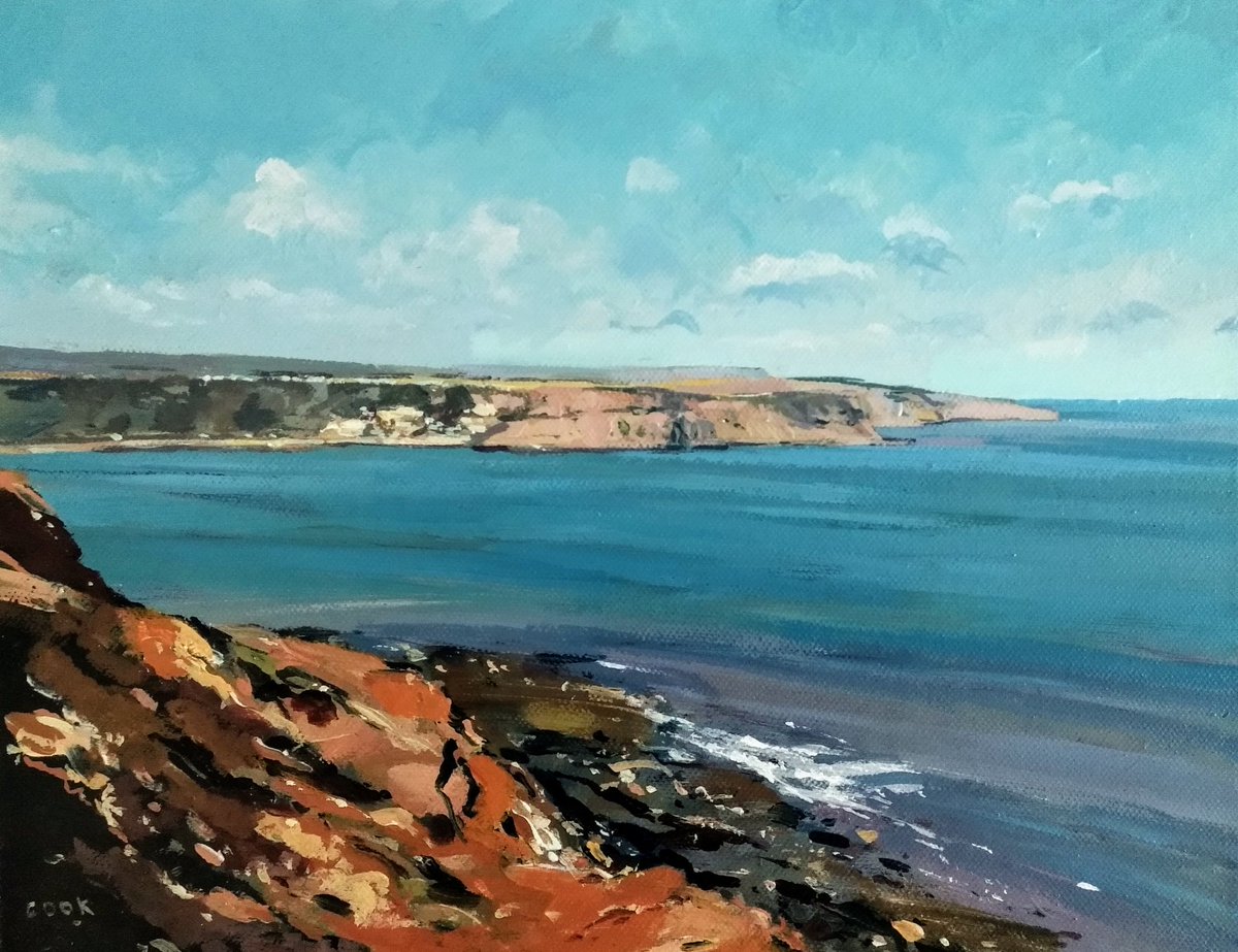 Looking across to Runswick Bay from Kettleness - another small painting - it's becoming a thing
#art #painting #northyorkshire #contemporaryart #contemporarylandscape #landscapepainting #runswickbay #kettleness