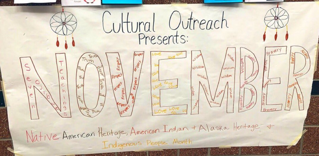 locultureclub's tweet photo. November we honor, highlight, and showcase Indigenous people and their culture and history! However you identify(Native American, American Indian, Alaskan American,your respective Tribe)...we SEE you and we HONOR you! ❤️ #sevenojibweteachings https://t.co/zqadoIzqoc