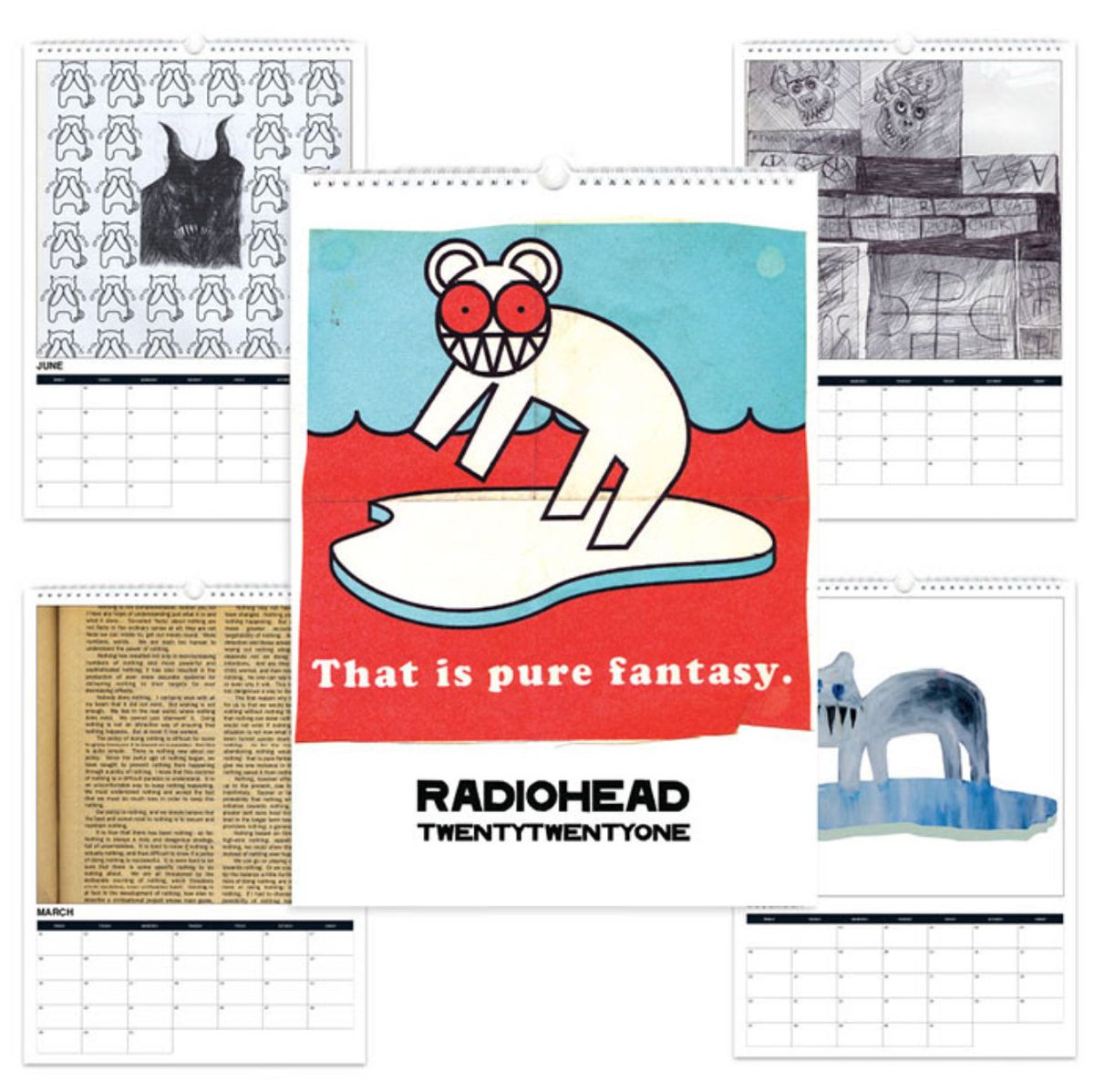 Petite fantaisie pour une meilleure année 2021 : le calendrier Radiohead. "Just like an app. Only much slower, and made of paper."