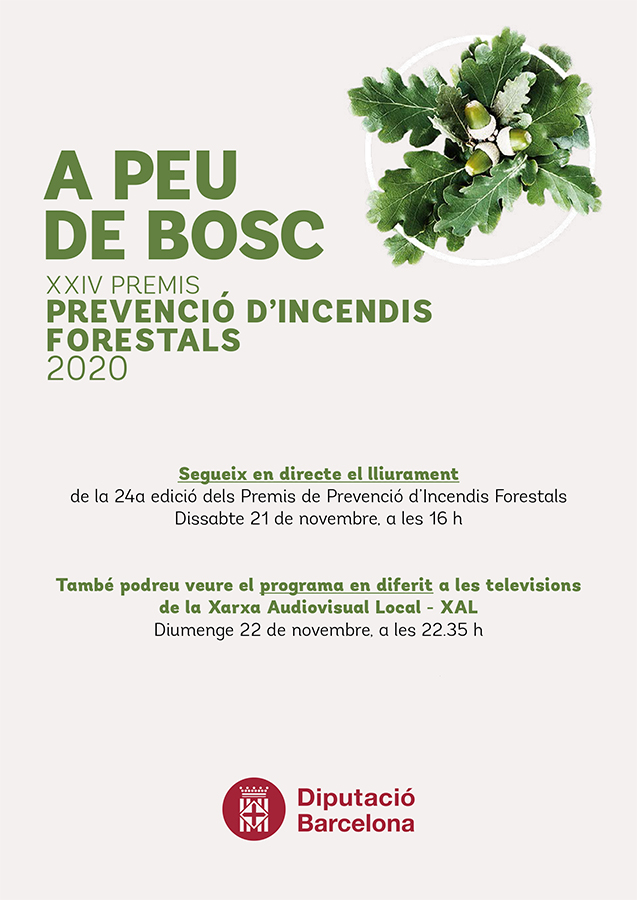 diba's tweet photo. ❌🔥🌳Tanquem una gala molt especial de reconeixement i agraïment a la tasca voluntària de les Agrupacions de Defensa Forestal, recordant que sense ell@s els nostres boscos són com volem. Pots tornar a veure la gala diumenge a les televisions locals👌 @laxarxa #PremisADF2020 https://t.co/TRTg4JtMQ1