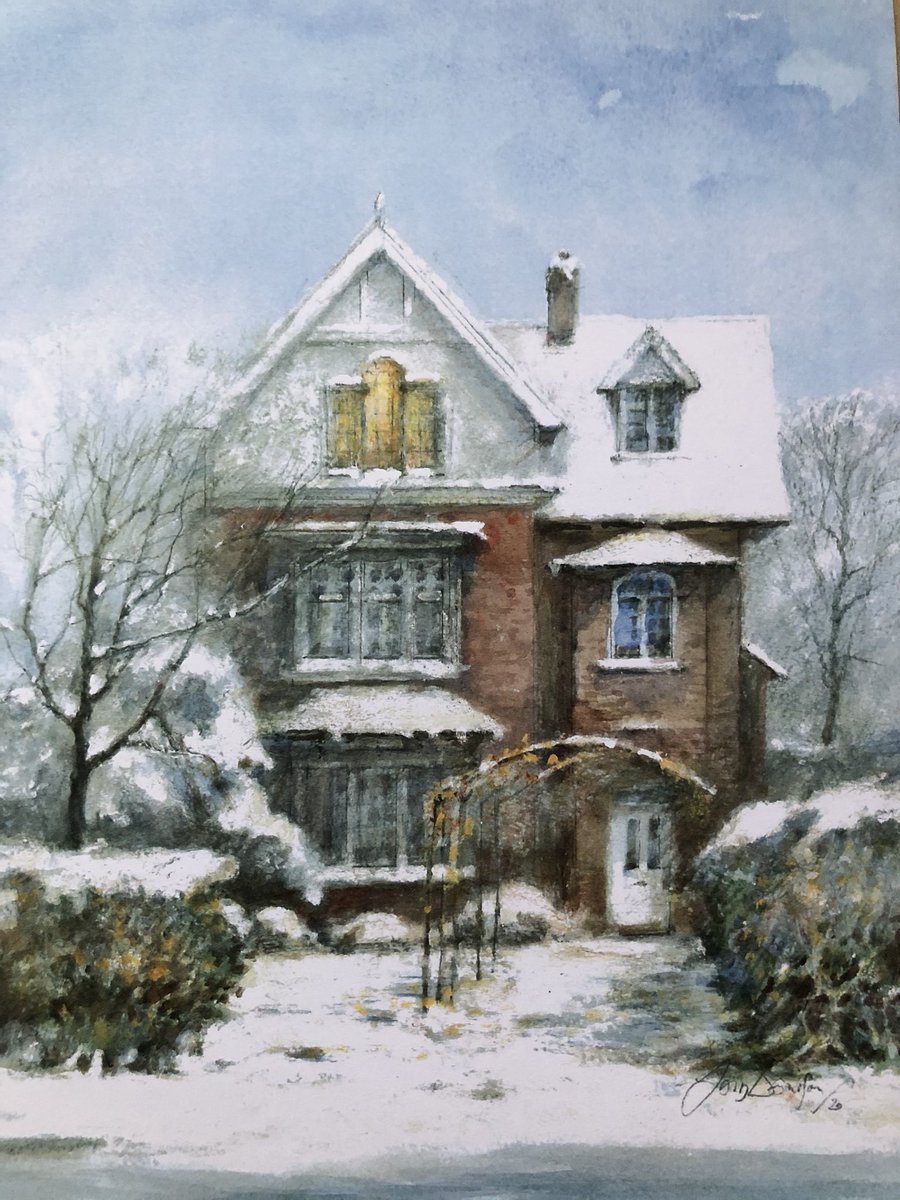 wild_julian's tweet photo. No excuse to delay writing some Christmas cards now that the latest @PLSoc greetings cards have arrived. From a painting of the Pearson Park property where Larkin lived by the brilliant local artist Tony Denison📚🎨 #highwindows https://t.co/3aI6kVHH3p