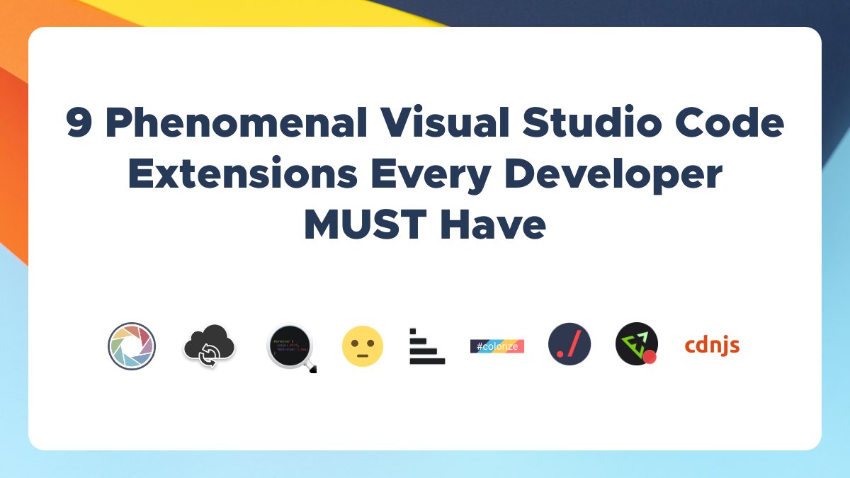 Here's a thread  on ⧩9 Phenomenal VS  @Code Extensions Every Developer MUST Have #100DaysOfCode  #CodeNewbie  #JavaScript  #DEVCommunity  @DevComINContinue reading 