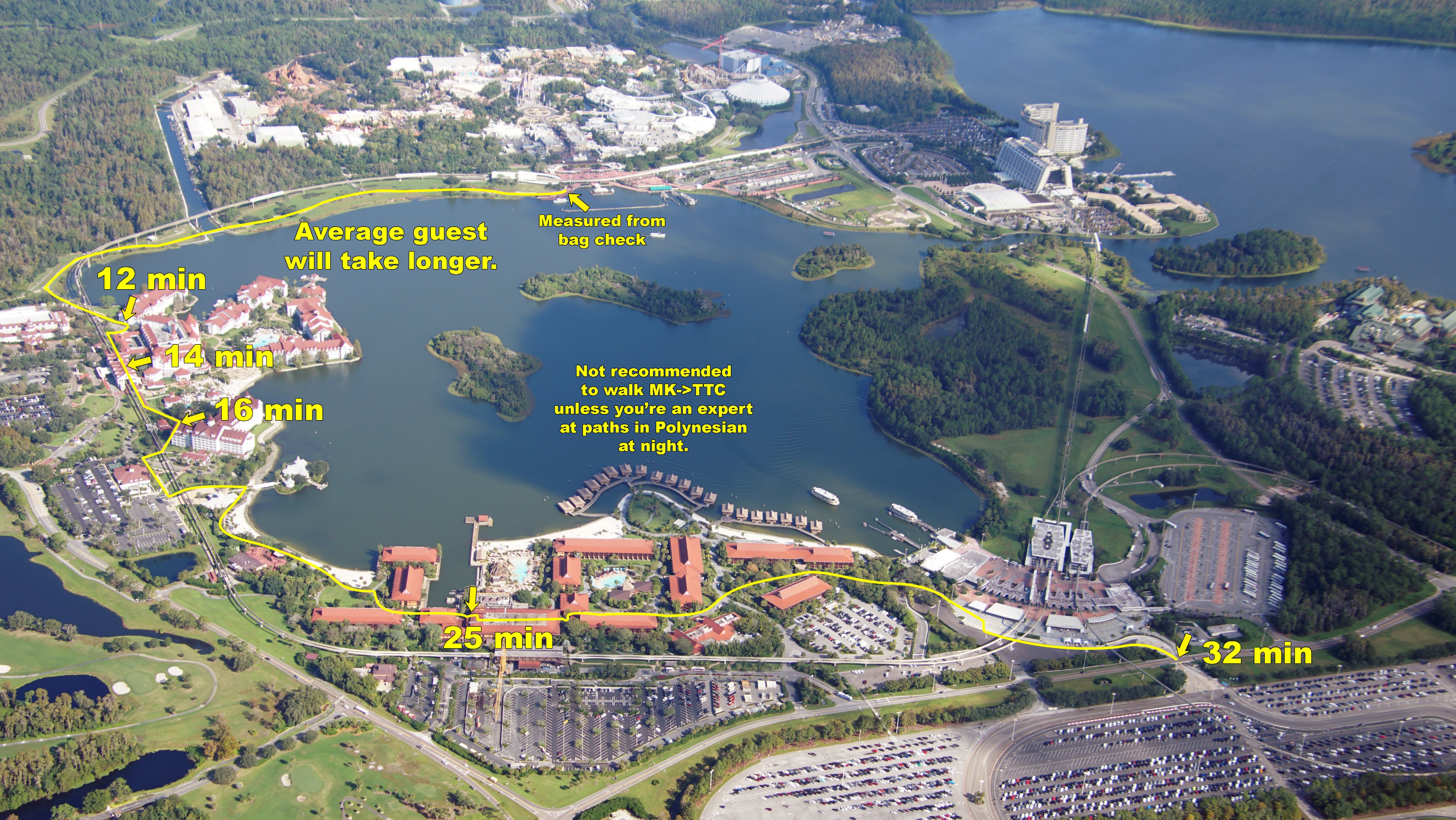 Grand Floridian Map 2020 Bioreconstruct On Twitter: "A Map Of Approximate Walking Times Between  Magic Kingdom Security And Grand Floridian, And Polynesian. Average Guest  Likely An Hour Between Mk And The Ttc Overpass Due To Stops