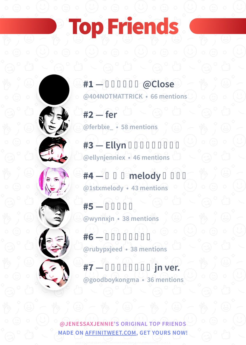 ✨ Top Friends

🥇 <a href="/404NOTMATTRICK/">เร้กเร้ก aka แมทธิว @close</a>
🥈 <a href="/ferblxe_/">fer | ปิด</a>
🥉 <a href="/ellynjenniex/">ellyn</a>
🏅 @1stxmelody
🏅 @wynnxjn
🏅 @rubypxjeed
🏅 @goodboykongma

➡️ affinitweet.com/top-friends