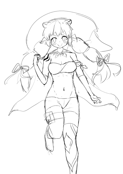 オリキャラ🦨ちゃんのラフ? 