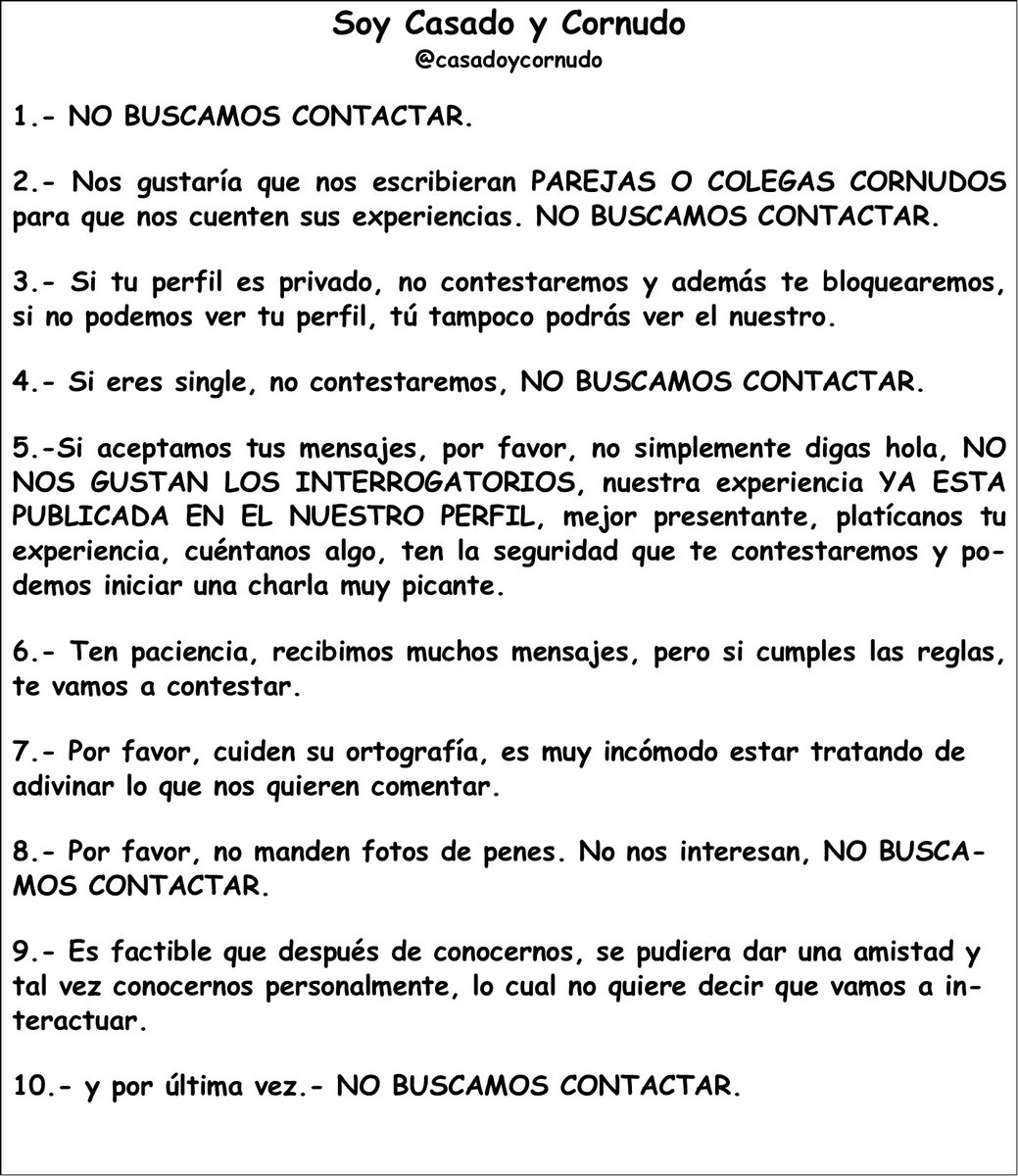 Gracias a todos los que nos han escrito, insistimos NO BUSCAMOS CONTACTOS queremos conocer amigos para que nos cuenten sus experiencias y nos den consejos Si tu perfil es privado, no contestaremos y te bloquearemos, si no podemos ver tu perfil, tu tampoco podrás ver el nuestro