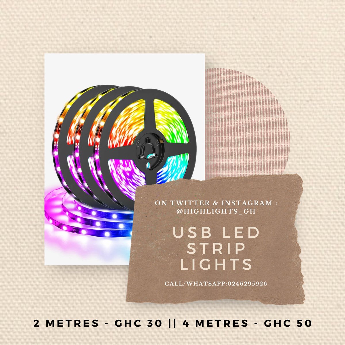 highlights_gh's tweet photo. Multipurpose USB strip lights available in 2 meters &amp; 4 meters. Multicolor display with remote control. Please Retweet✨
#ledlights #decorlights https://t.co/Et1Kvm3ph1