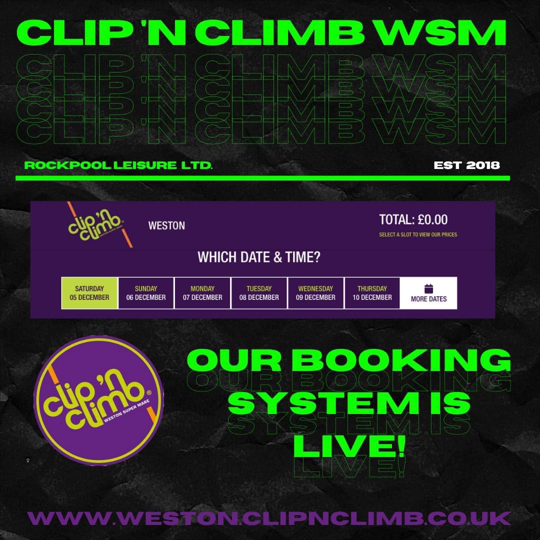 Our booking system is live! If you visit our website you will see we are currently taking bookings for the weekend of 5th-6th December!

Read our new disclaimer at the link below!
weston.clipnclimb.co.uk/wp-content/upl…

Book online now using the link below or the link in our bio