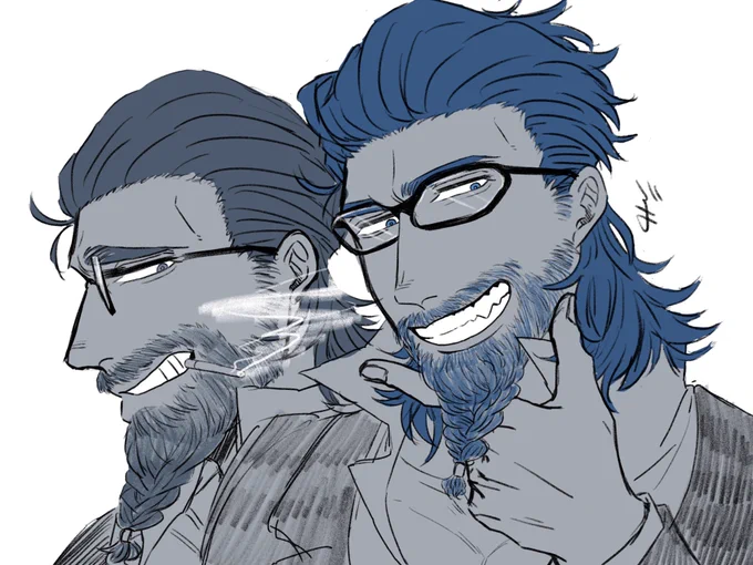 ヴァイキング髭も描いてしまった( ˘ω˘ )
なぜかはちゃめちゃに悪い顔になった…('、3_ヽ)_ 