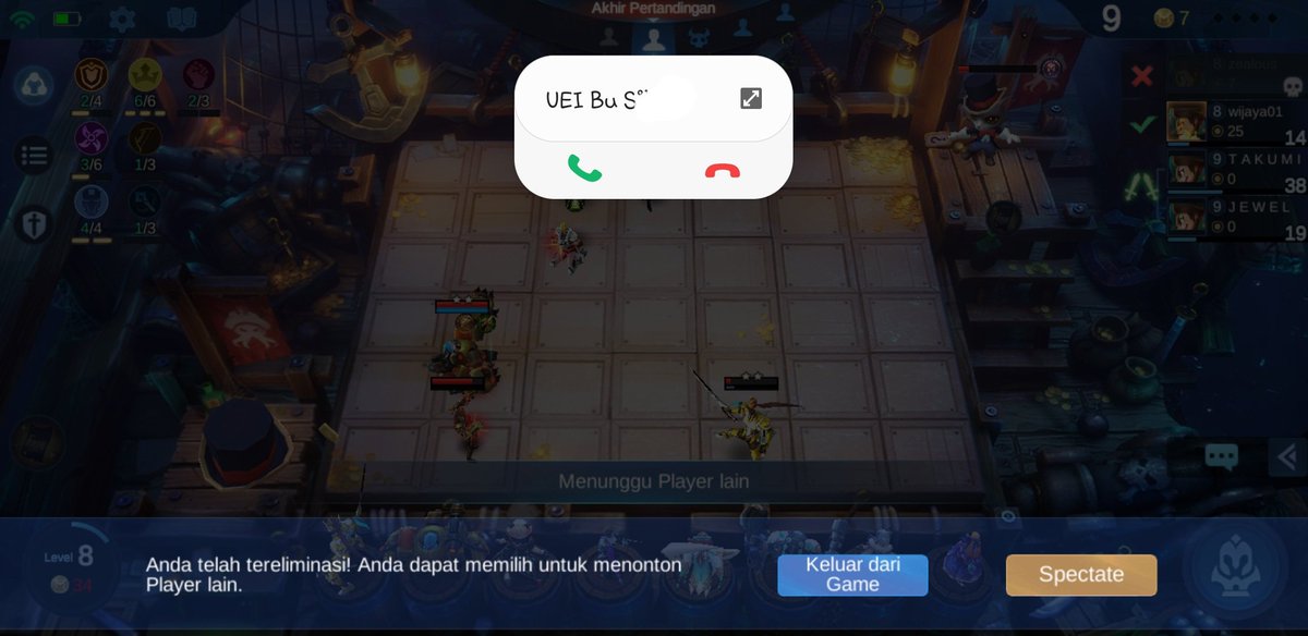 Lagi main ditelpnin trus untung gk rangked yakan
Btw
In sabtu, hari libur, udh mau jam 9 malem, masih aja ditelp, kan dr pagi udh digangguin smpe sore, malem juga ?
