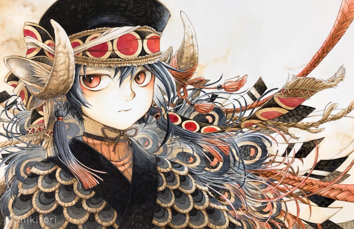 「『炎鵬』『黒鵬』
 #朱之国 」|シキトリのイラスト