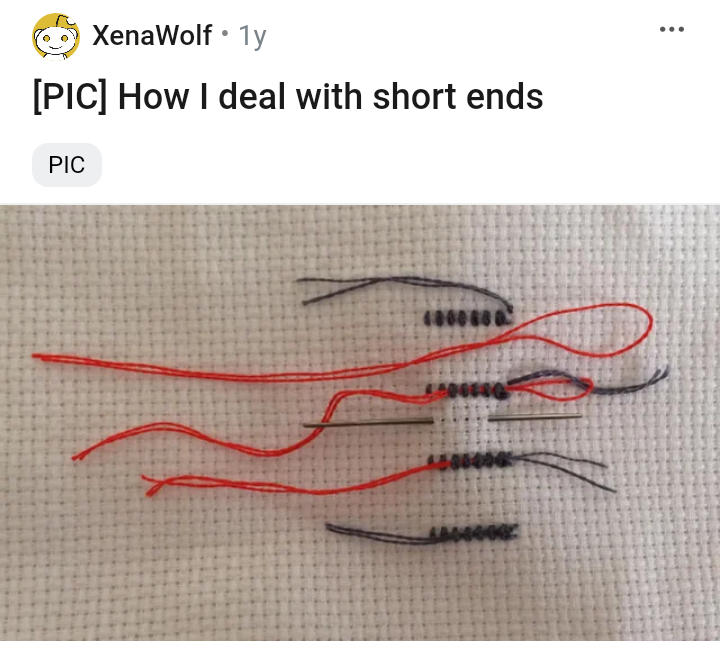 SydWoodsAuthor's tweet photo. A #hobby of mine (when I have time) is #crossstitch. Check out this great stitch hack... play #ThreadChicken like a boss. (Source link - https://t.co/iwtoLYKpyn) https://t.co/wcD1oNyjM2