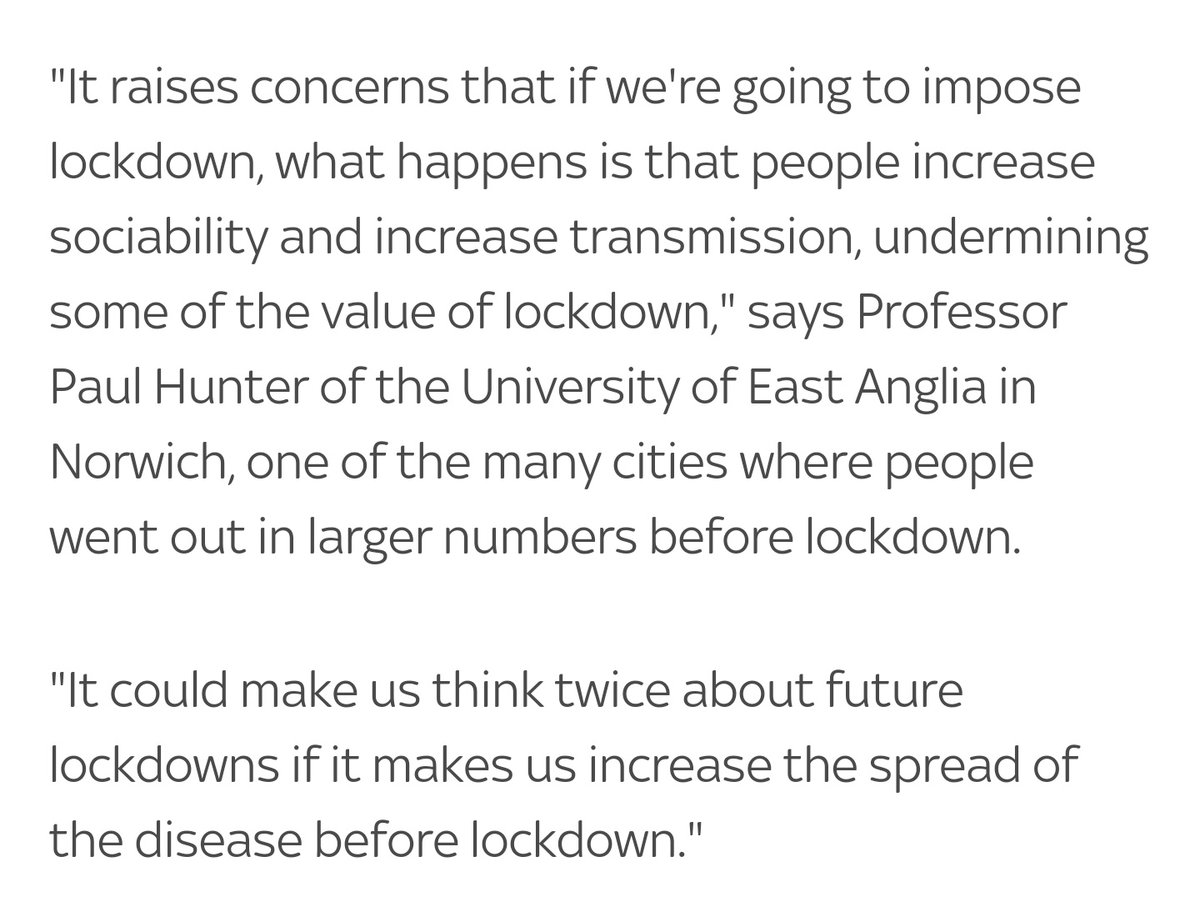 If future restrictions are preceded by surges in movement, will they have any benefit? Will lockdowns become impossible to introduce?Professor Paul Hunter believes they might