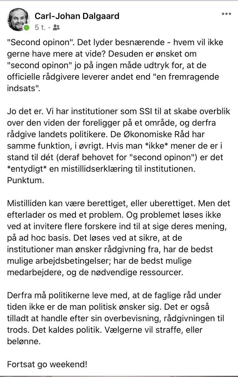 Kasper Kildegaard (@kildegaardens) on Twitter photo Den økonomiske overvismand, <a href="/DalgaardCarl/">Carl-Johan Dalgaard</a>, med interessant perspektiv på debatten om “second opinions” #dkpol Den økonomiske overvismand, <a href="/DalgaardCarl/">Carl-Johan Dalgaard</a>, med interessant perspektiv på debatten om “second opinions” #dkpol